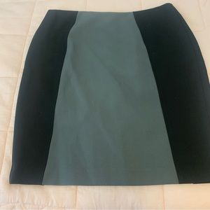 HALOGEN size 14 color block black gray skirt with two tone style pencil skirt